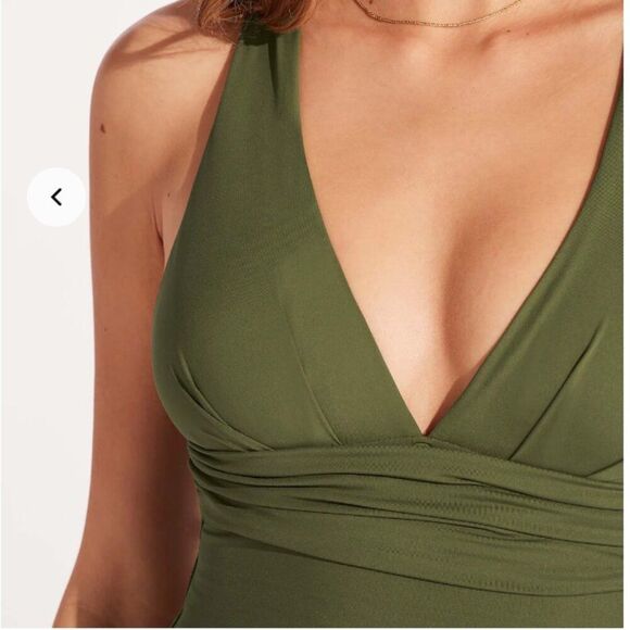 Seafolly Australia Collective Cross Back One Piece Swimsuit in Olive Sz 12 NEW - Picture 5 of 12